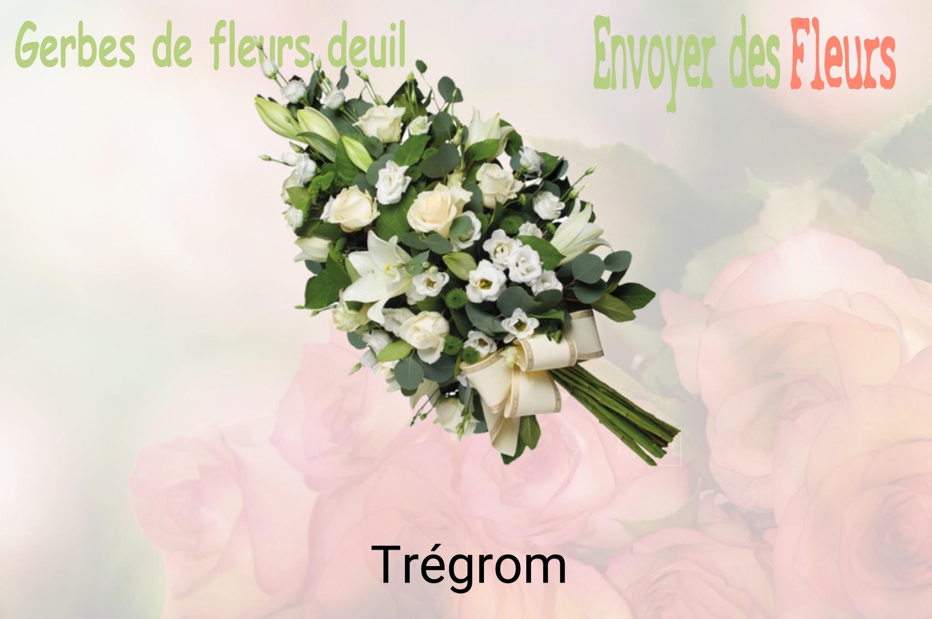 Gerbe de fleurs de deuil livrée à Trégrom